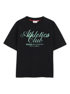 T-shirt per bambino Hugo Kids nera con logo sul davanti - Rubino Kids