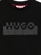T-shirt per bambino Hugo Kids nera con stampa grafica - Rubino Kids