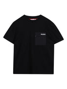 T-shirt per bambino Hugo Kids nera con tasca sul petto - Rubino Kids