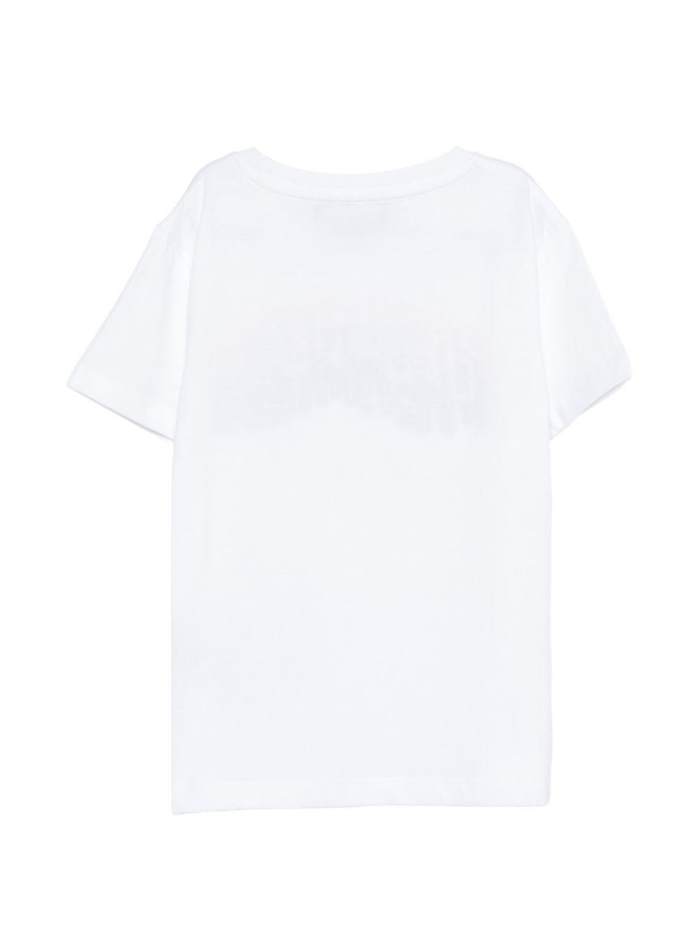 T-shirt per bambino John Richmond Junior bianca con dettaglio logo - Rubino Kids