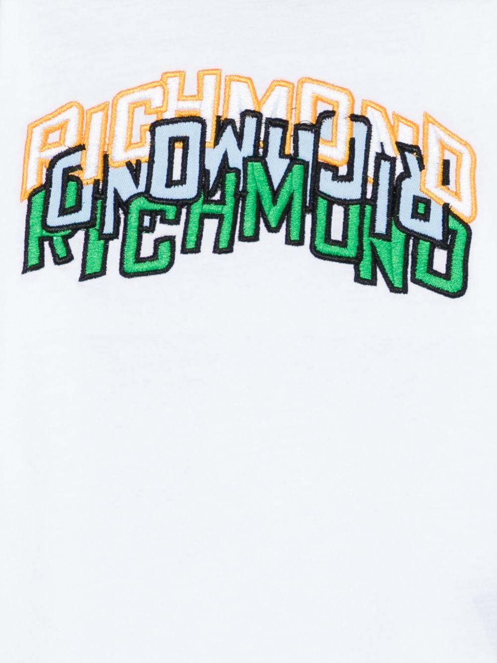 T-shirt per bambino John Richmond Junior bianca con dettaglio logo - Rubino Kids