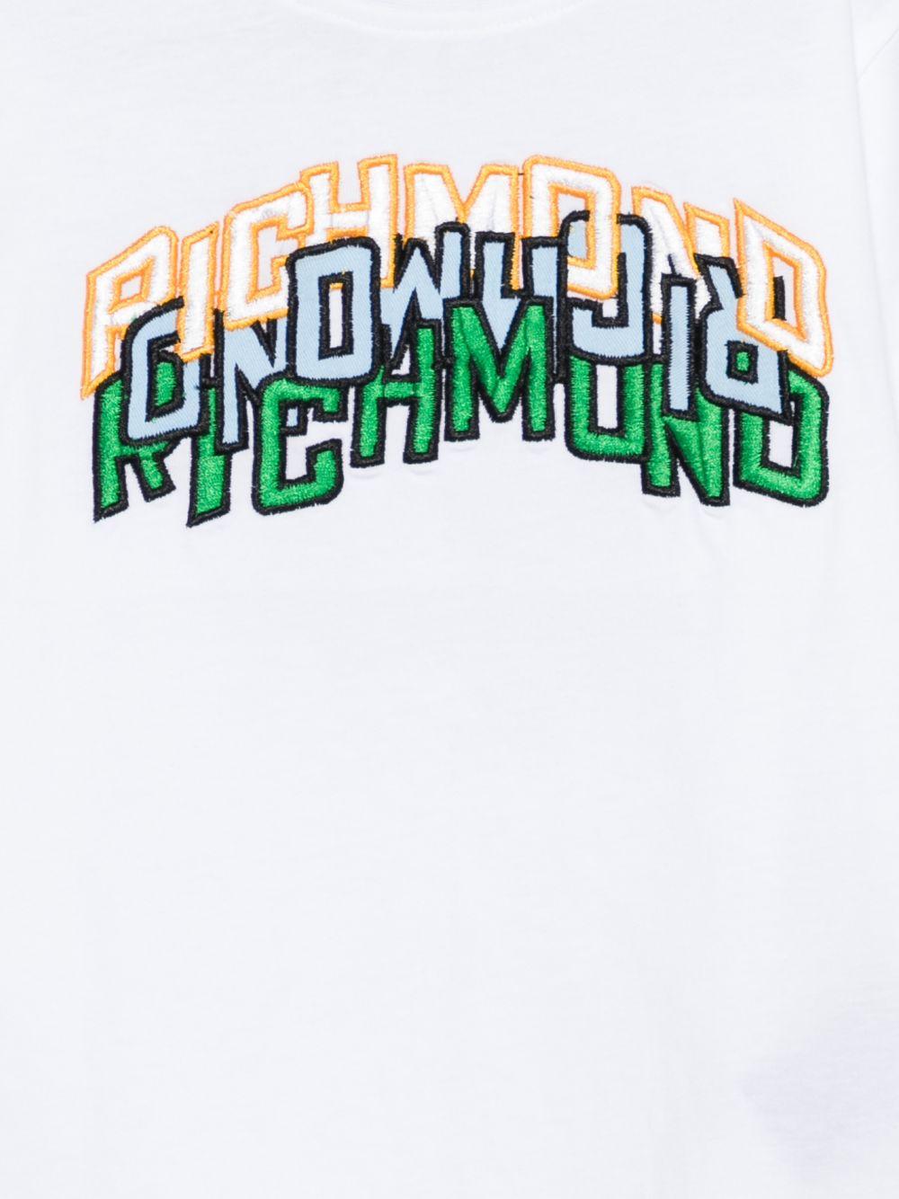 T-shirt per bambino John Richmond Junior bianca con dettaglio logo - Rubino Kids