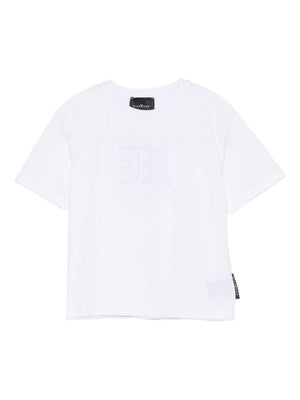 John Richmond Junior White T-Shirt with Embossed Logo