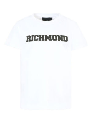 T-shirt per bambino John Richmond Junior bianco con stampa logo