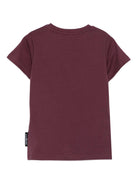 T-shirt per bambino John Richmond Junior bordeaux con logo in rilievo - Rubino Kids