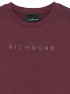 T-shirt per bambino John Richmond Junior bordeaux con logo in rilievo - Rubino Kids