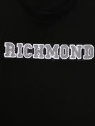 T-shirt per bambino John Richmond Junior nero con applicazione frontale con logo - Rubino Kids