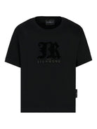 T-shirt per bambino John Richmond Junior nero con dettaglio logo - Rubino Kids