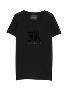 T-shirt per bambino John Richmond Junior nero con logo - Rubino Kids