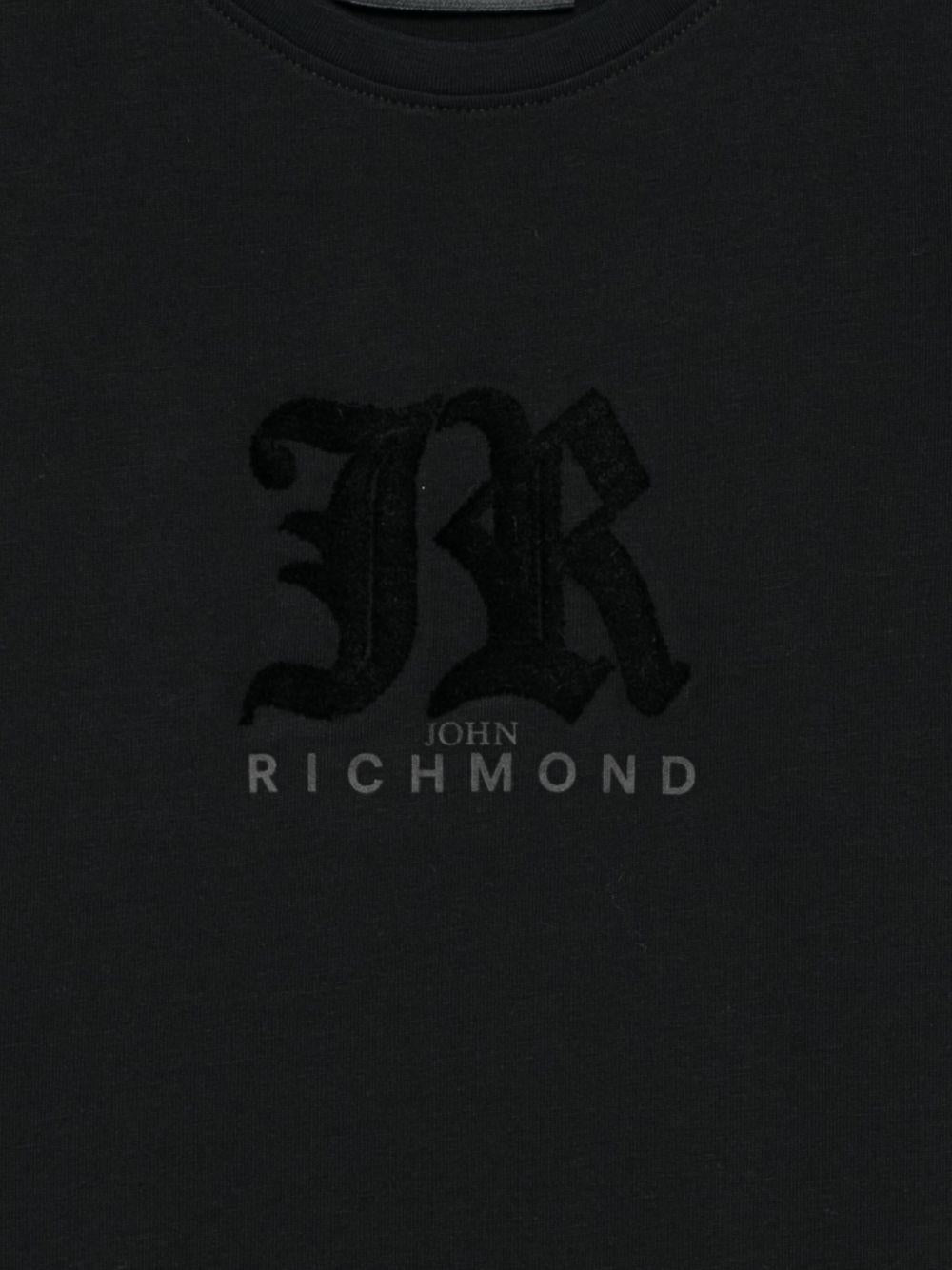 T-shirt per bambino John Richmond Junior nero con logo - Rubino Kids