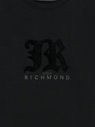 T-shirt per bambino John Richmond Junior nero con logo - Rubino Kids