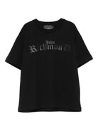 T-shirt per bambino John Richmond Junior nero con logo - Rubino Kids