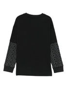 T-shirt per bambino John Richmond Junior nero con maniche a strati - Rubino Kids