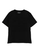 T-shirt per bambino John Richmond Junior nero con scritta in rilievo - Rubino Kids