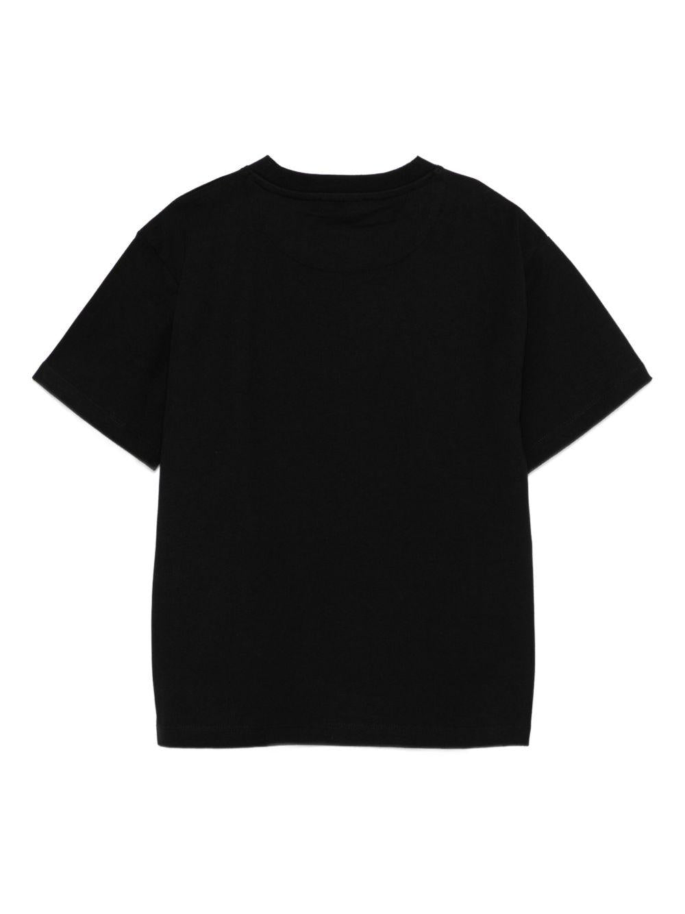 T-shirt per bambino John Richmond Junior nero con scritta in rilievo - Rubino Kids