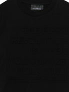 T-shirt per bambino John Richmond Junior nero con scritta in rilievo - Rubino Kids