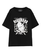 T-shirt per bambino John Richmond Junior nero con stampa grafica - Rubino Kids
