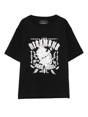 John Richmond Junior Black Graphic T-Shirt for Boys