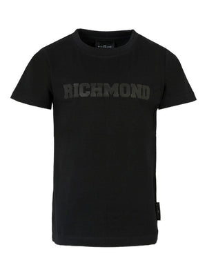 T-shirt per bambino John Richmond Junior nero con stampa logo