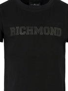 T-shirt per bambino John Richmond Junior nero con stampa logo - Rubino Kids
