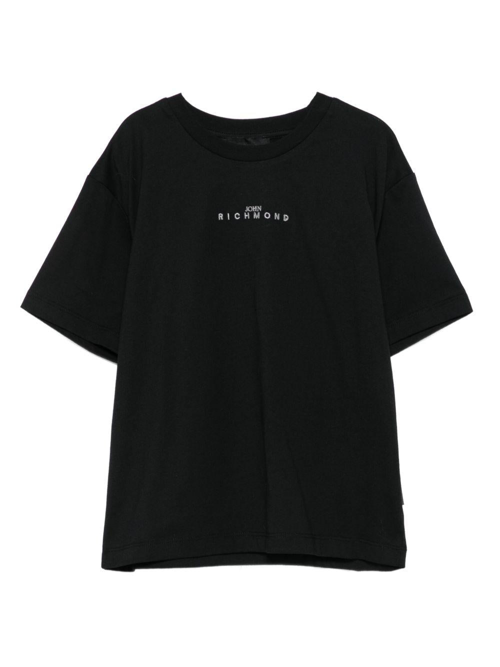 T-shirt per bambino John Richmond Junior nero con stampa sul retro - Rubino Kids