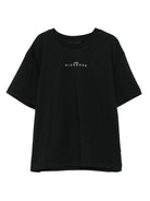 T-shirt per bambino John Richmond Junior nero con stampa sul retro - Rubino Kids