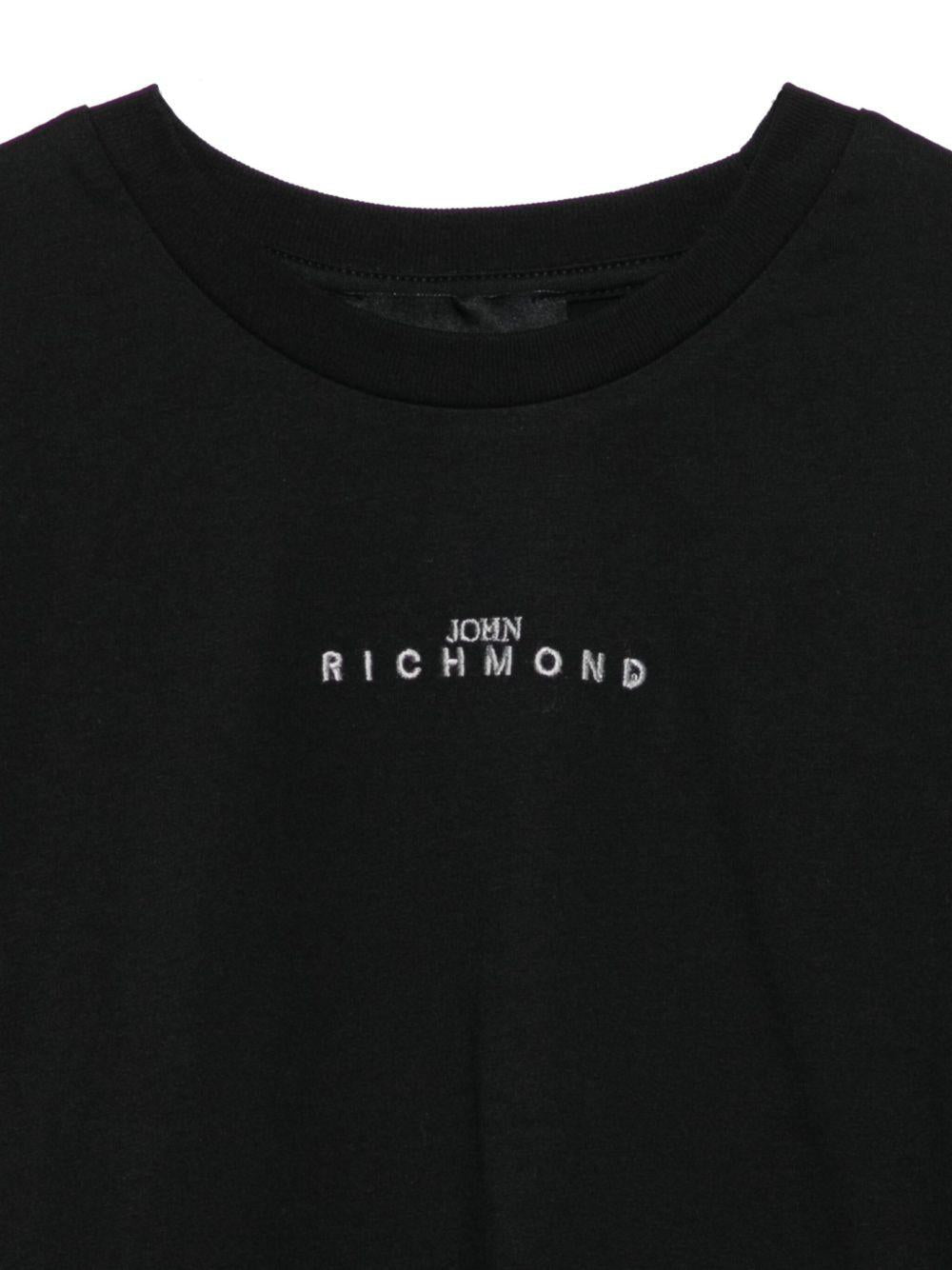 T-shirt per bambino John Richmond Junior nero con stampa sul retro - Rubino Kids