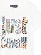 T-shirt per bambino Just Cavalli Kids bianca con dettaglio logo - Rubino Kids