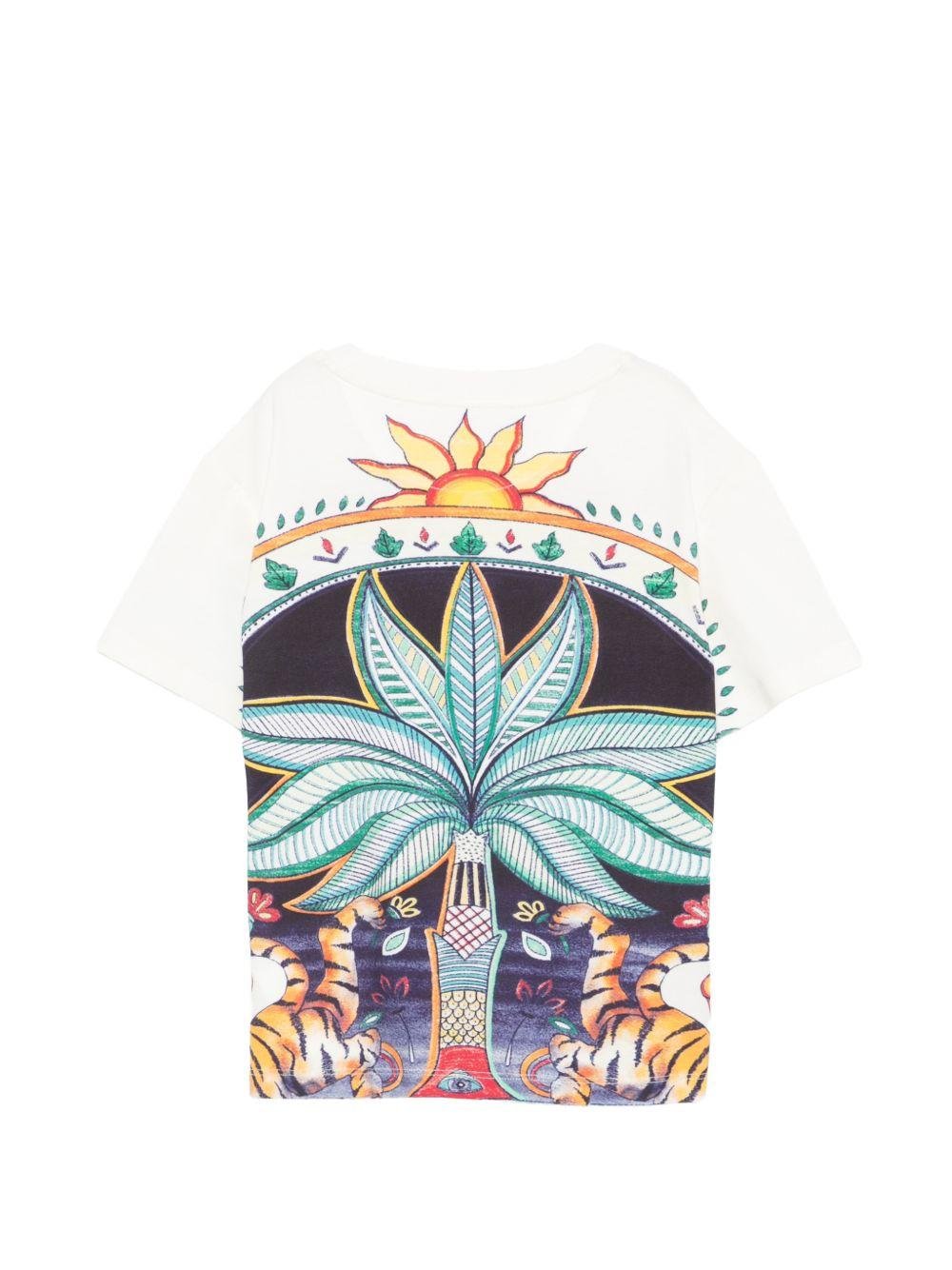 T-shirt per bambino Just Cavalli Kids bianco con stampa grafica - Rubino Kids