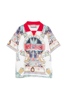 T-shirt per bambino Just Cavalli Kids bianco con stampa tigrata - Rubino Kids