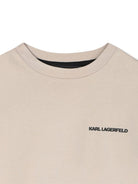 T-shirt per bambino Karl Lagerfeld Kids beige con stampa grafica - Rubino Kids