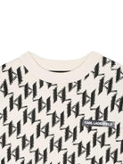 T-shirt per bambino Karl Lagerfeld Kids bianca con stampa grafica all - over e inserti a contrasto - Rubino Kids