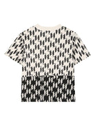 T-shirt per bambino Karl Lagerfeld Kids bianca con stampa grafica all - over e inserti a contrasto - Rubino Kids