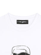 T-shirt per bambino Karl Lagerfeld kids bianca con stampa Ikonik Karl - Rubino Kids