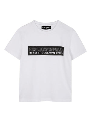 Karl Lagerfeld Kids White Graphic Print T-Shirt