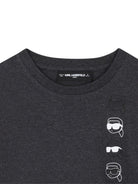 T-shirt per bambino Karl Lagerfeld Kids grigia con stampa grafica - Rubino Kids