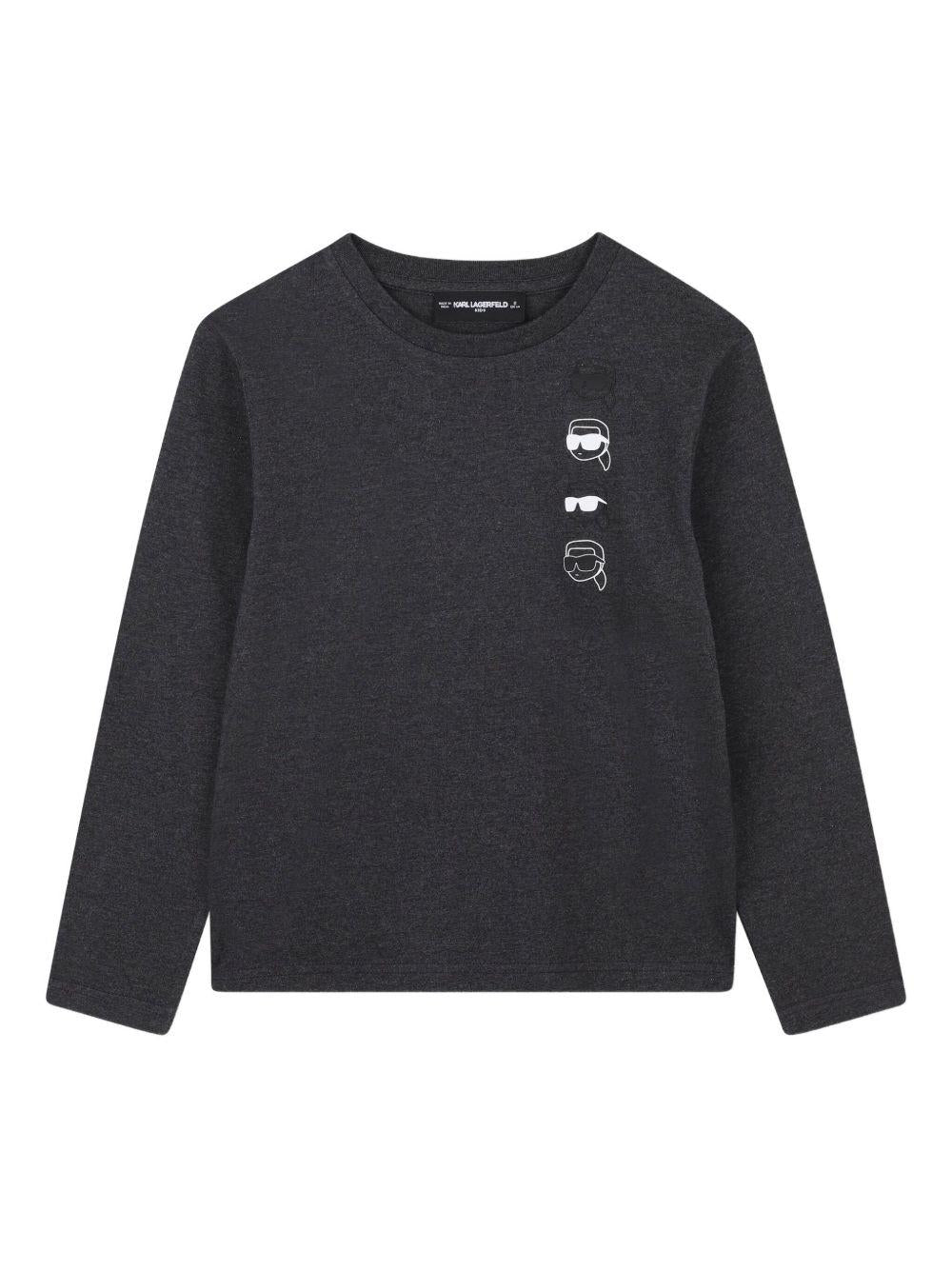 T-shirt per bambino Karl Lagerfeld Kids grigia con stampa grafica - Rubino Kids