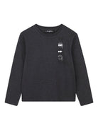 T-shirt per bambino Karl Lagerfeld Kids grigia con stampa grafica - Rubino Kids