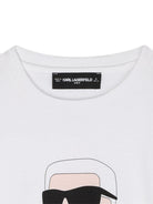 T-shirt per bambino Karl Lagerfeld Kids Ikonik Karl bianco a maniche lunghe - Rubino Kids
