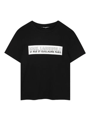 Karl Lagerfeld Kids Black Graphic Print T-Shirt
