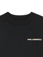 T-shirt per bambino Karl Lagerfeld Kids nero con stampa sul retro - Rubino Kids
