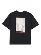 T-shirt per bambino Karl Lagerfeld Kids nero con stampa sul retro - Rubino Kids