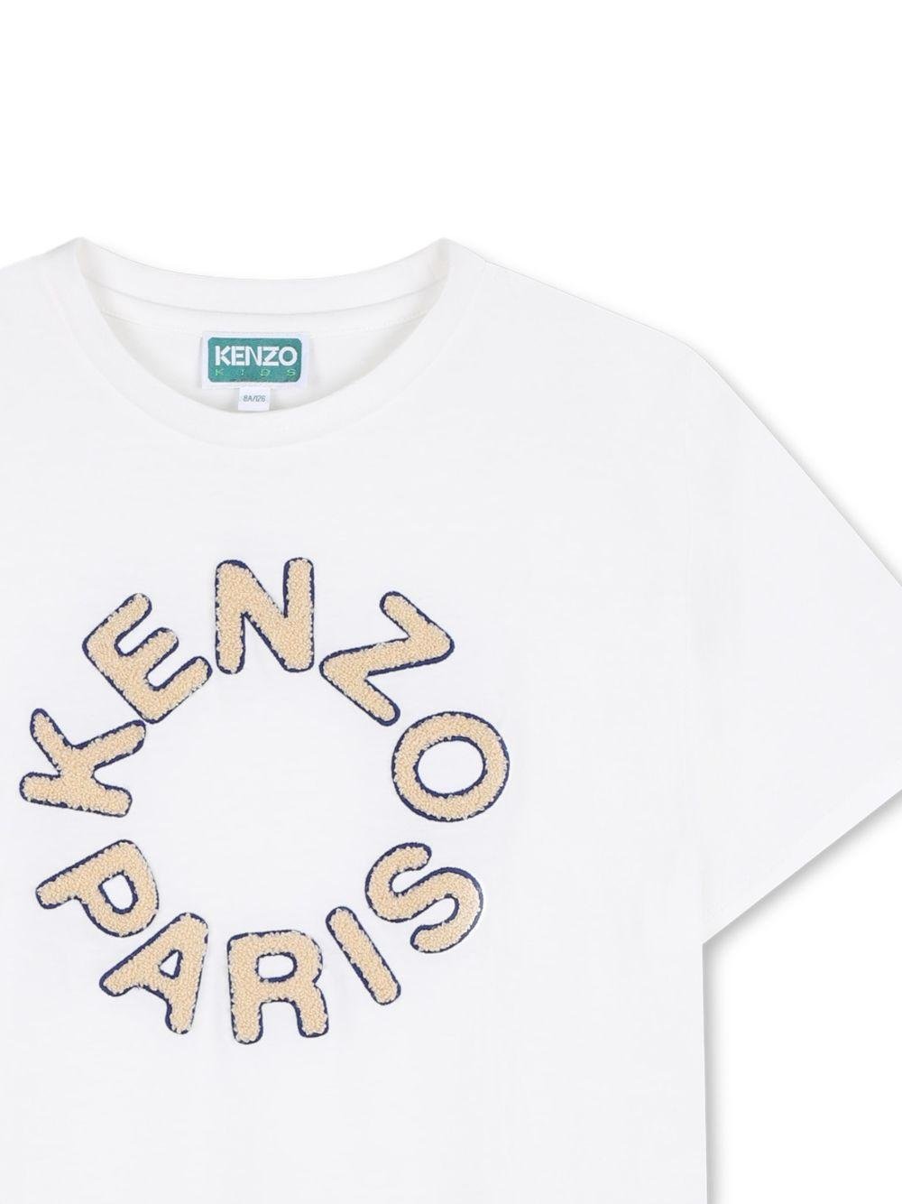 T-shirt per bambino Kenzo kids bianca con logo - Rubino Kids