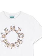 T-shirt per bambino Kenzo kids bianca con logo - Rubino Kids