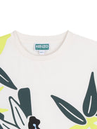 T-shirt per bambino Kenzo Kids bianca con stampa grafica elefante - Rubino Kids