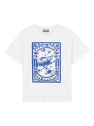 T-shirt per bambino Kenzo Kids bianca con stampa grafica - Rubino Kids
