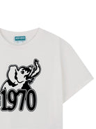 T-shirt per bambino Kenzo Kids bianca con stampa grafica sul davanti - Rubino Kids