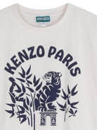 T-shirt per bambino Kenzo Kids bianca con stampa logo - Rubino Kids