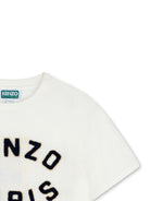 T-shirt per bambino Kenzo Kids bianco con ricamo logo - Rubino Kids