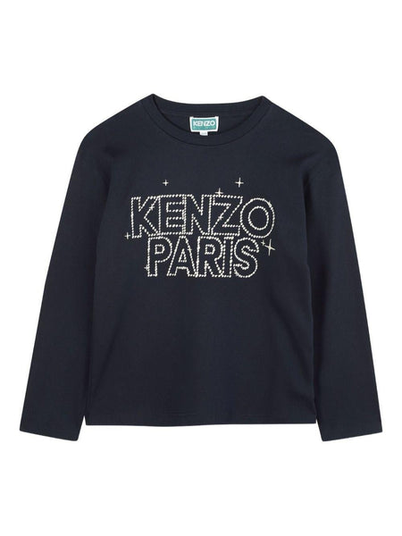 Kenzo Kids blue long-sleeved T-shirt with KENZO KIDS logo Offer
